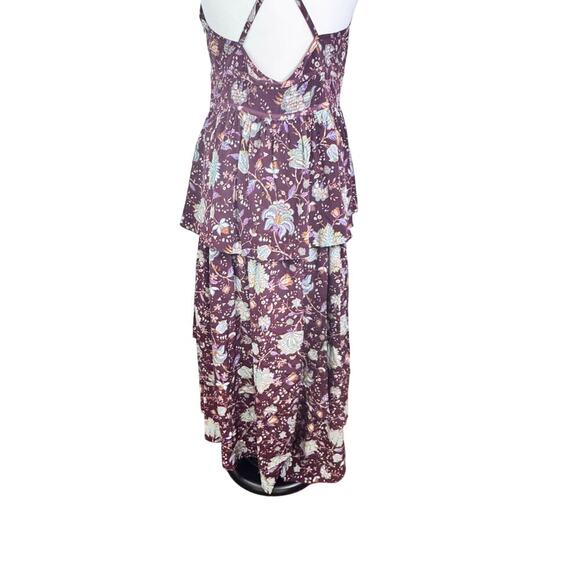 NEW Ulla Johnson Josanna 100% Silk Gown Floral Ruffle Tiered Maxi Dress Sz 14 - Picture 12 of 16